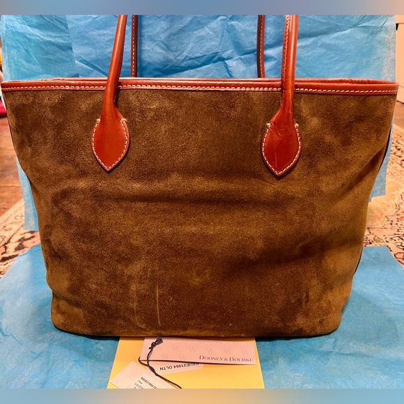 DOONEY & BOURKE OLIVE SUEDE TOTE BAG PURSE PERFECT WITH TAGS SO BEAUTIFUL!! - Picture 3 of 6